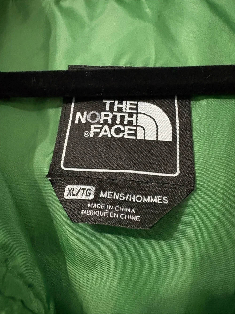 North Face men’s green puffer jacket, XL